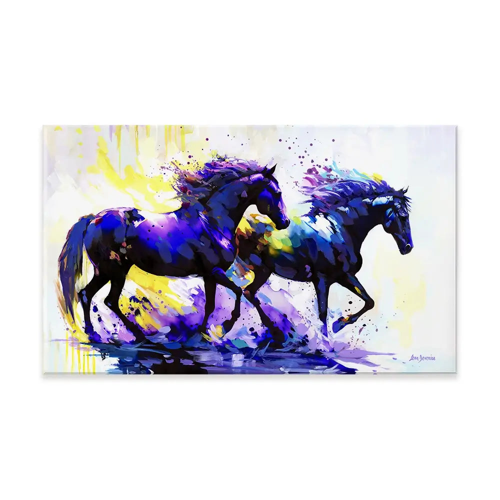 Horses On The Water Trail Canvas Print Horses On The Water Trail Canvas Print wall art product Leon Devenice