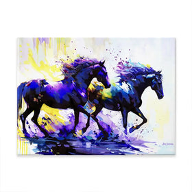 Horses On The Water Trail Canvas Print Horses On The Water Trail Canvas Print wall art product Leon Devenice