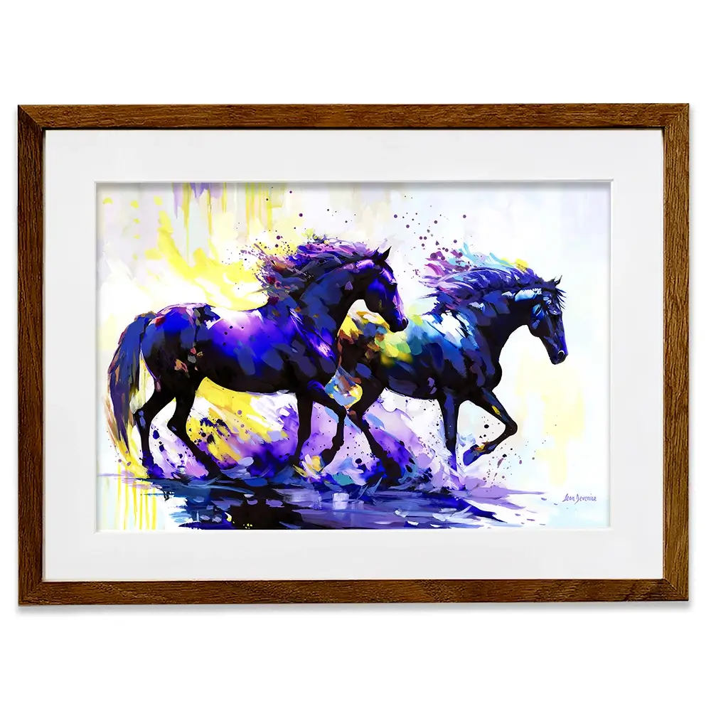 Horses On The Water Trail Framed Art Print Horses On The Water Trail Framed Art Print wall art product Leon Devenice