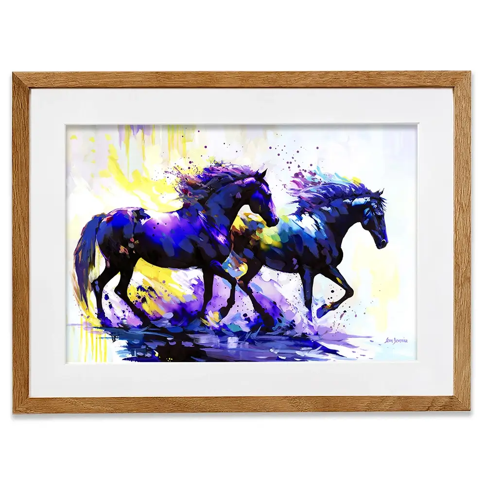 Horses On The Water Trail Framed Art Print Horses On The Water Trail Framed Art Print wall art product Leon Devenice
