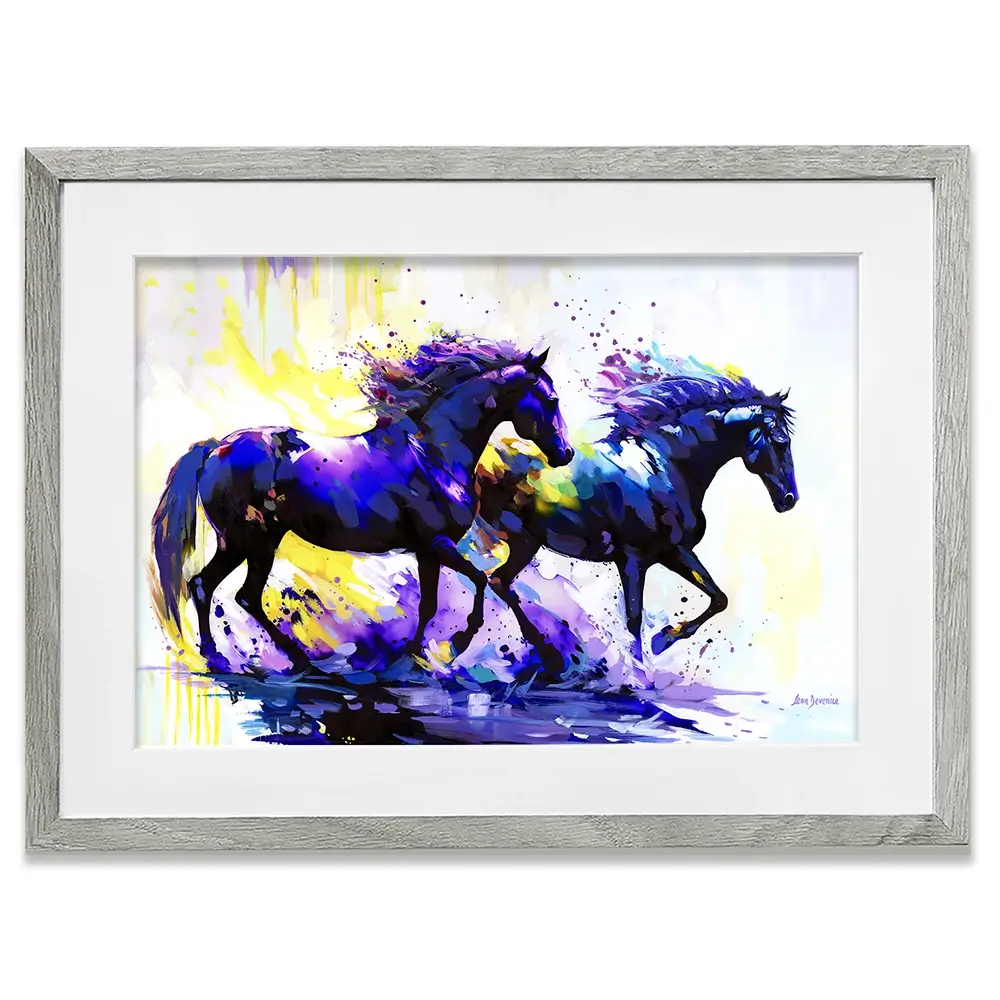 Horses On The Water Trail Framed Art Print Horses On The Water Trail Framed Art Print wall art product Leon Devenice