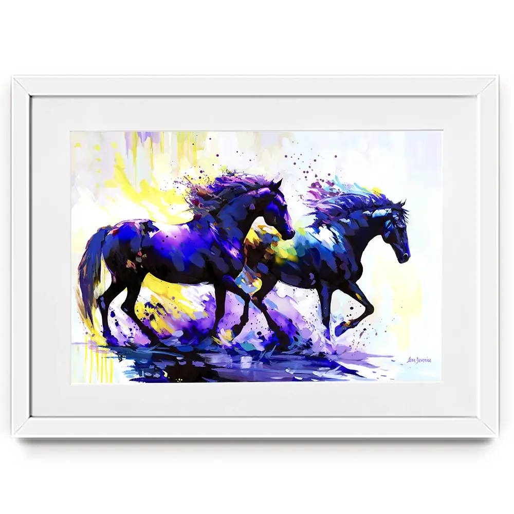 Horses On The Water Trail Framed Art Print Horses On The Water Trail Framed Art Print wall art product Leon Devenice