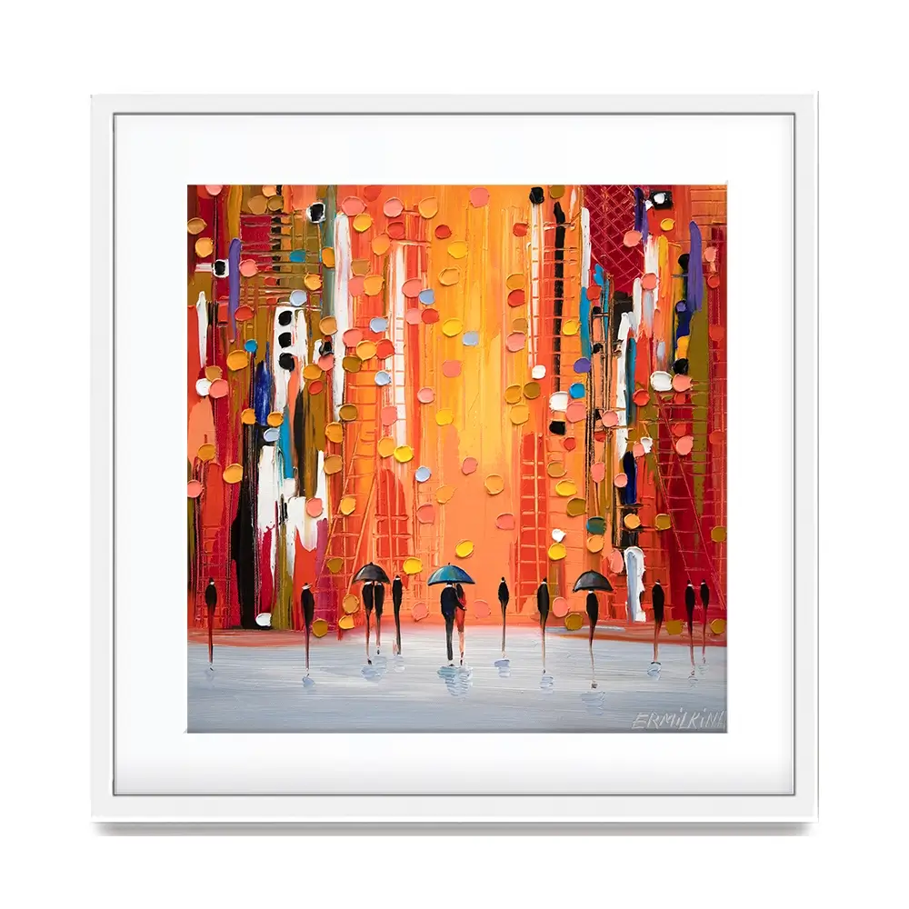 Hot Rainy Sunset Framed Art Print Hot Rainy Sunset Framed Art Print wall art product Ekaterina Ermilkina