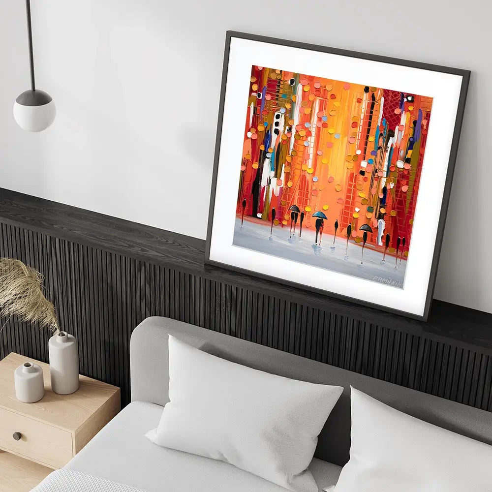 Hot Rainy Sunset Framed Art Print Hot Rainy Sunset Framed Art Print wall art product Ekaterina Ermilkina