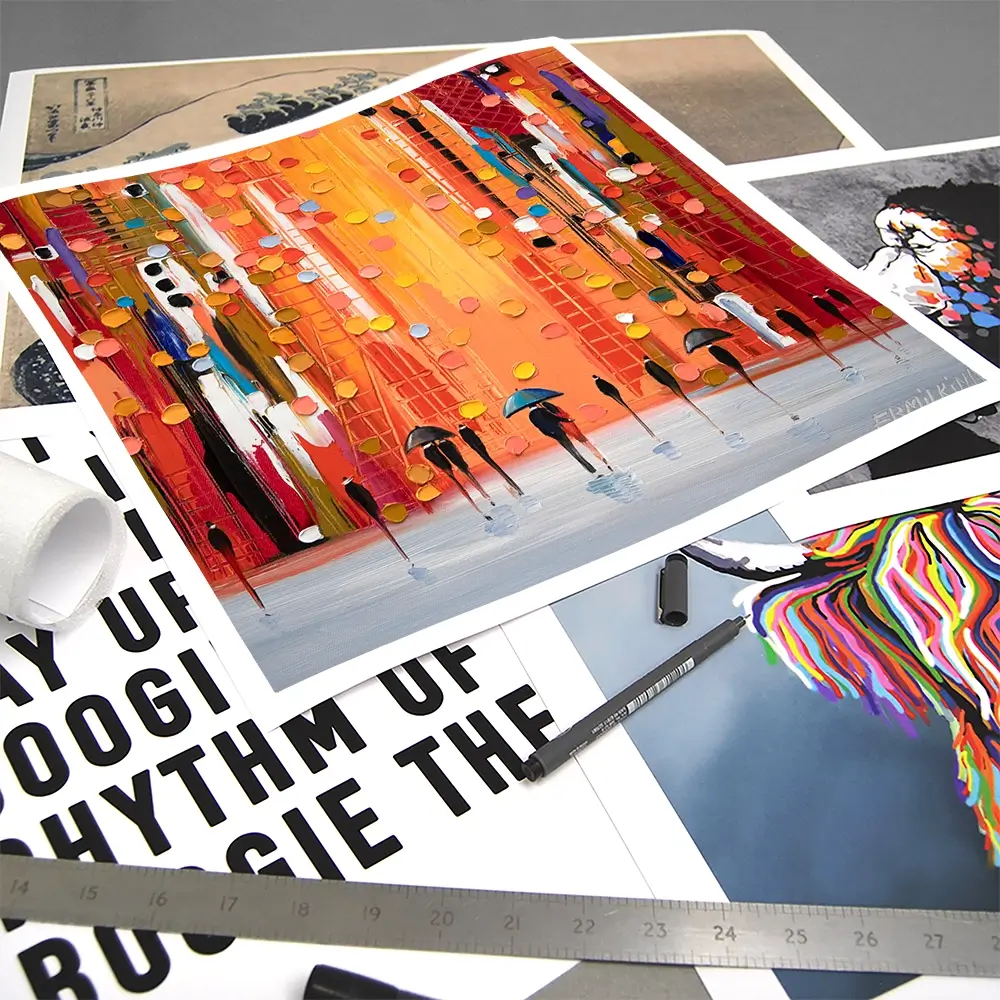 Hot Rainy Sunset Square Art Print Hot Rainy Sunset Square Art Print wall art product Ekaterina Ermilkina