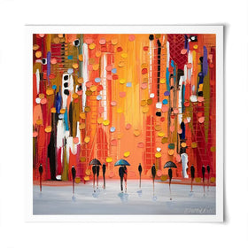 Hot Rainy Sunset Square Art Print Hot Rainy Sunset Square Art Print wall art product Ekaterina Ermilkina