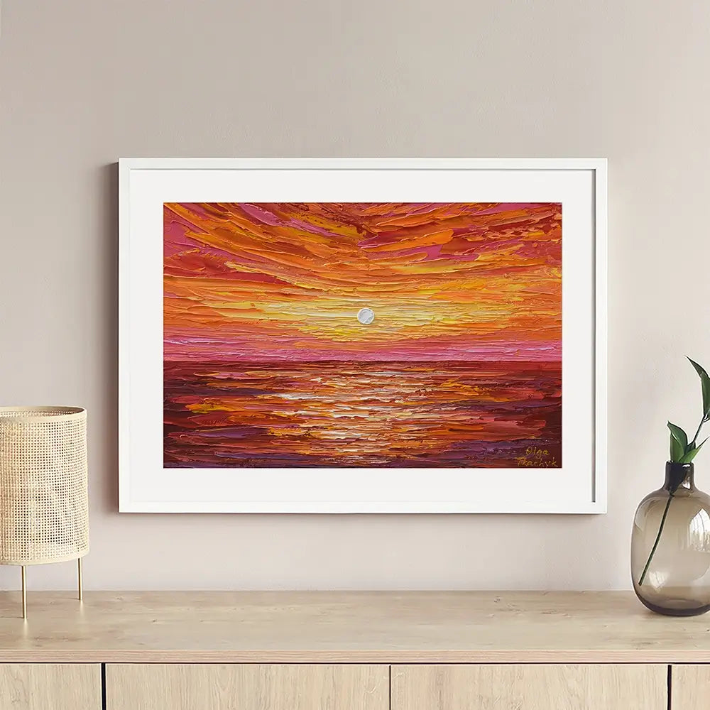Hot Summer Sunset Framed Art Print Hot Summer Sunset Framed Art Print wall art product Olga Tkachyk