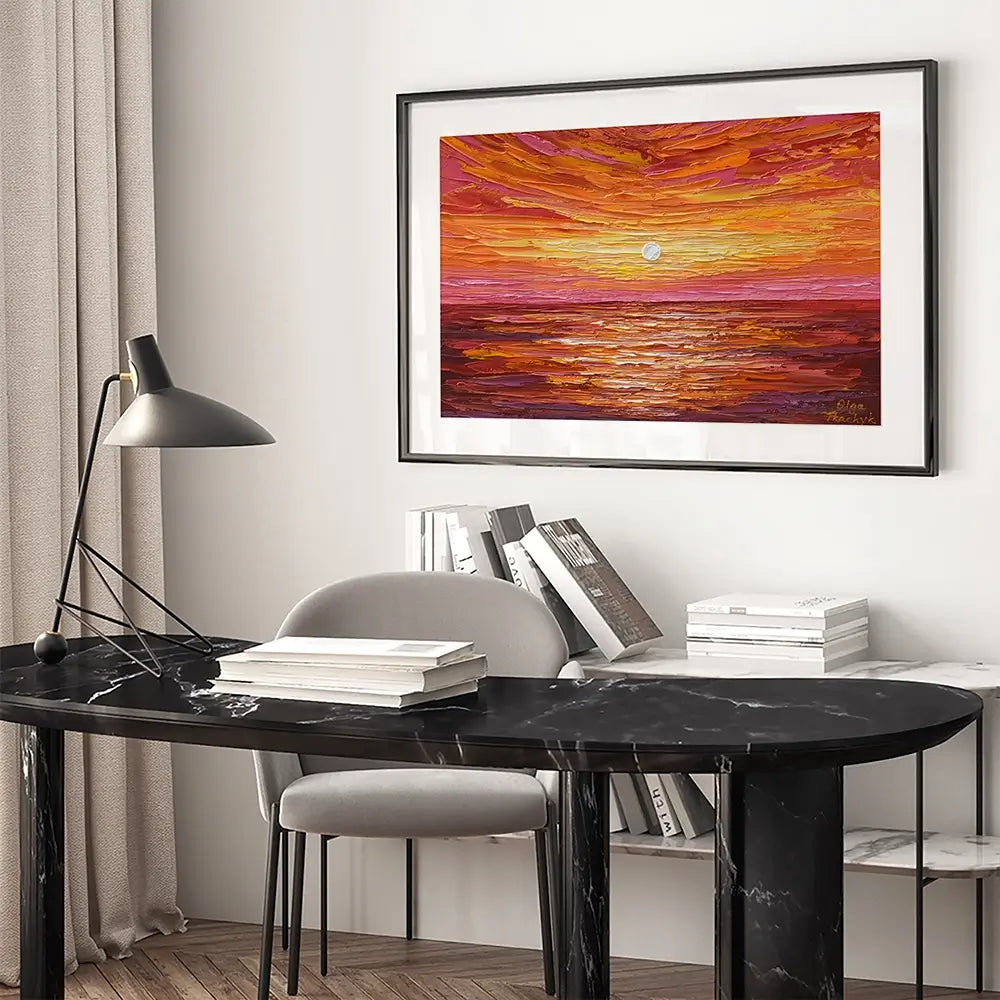 Hot Summer Sunset Framed Art Print Hot Summer Sunset Framed Art Print wall art product Olga Tkachyk