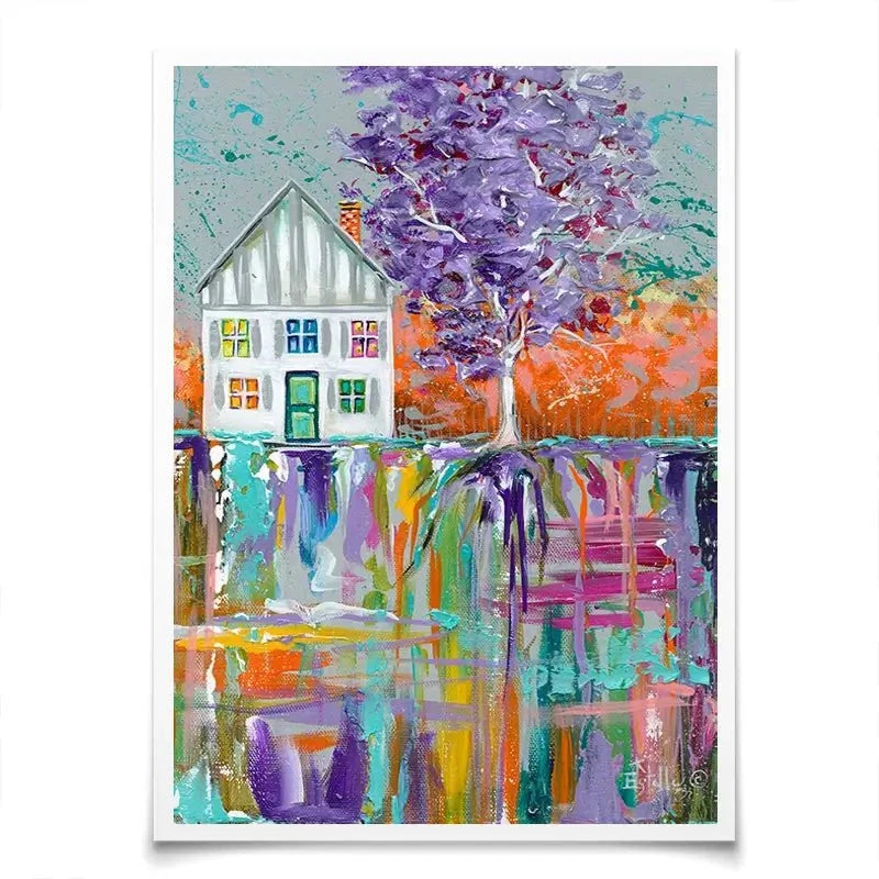 House With Purple Tree Art Print House With Purple Tree Art Print wall art product Estelle Grengs - Independent