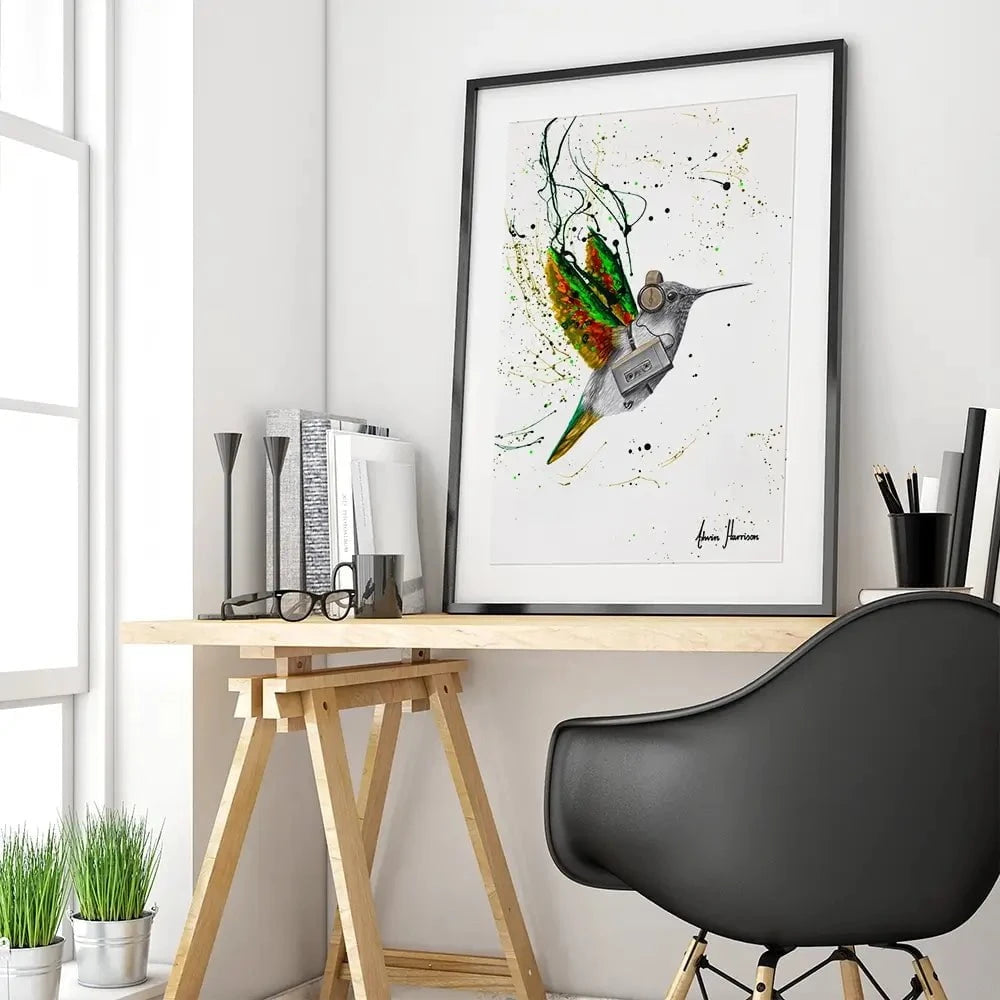Hummingbird Beats Framed Art Print Hummingbird Beats Framed Art Print wall art product Ashvin Harrison