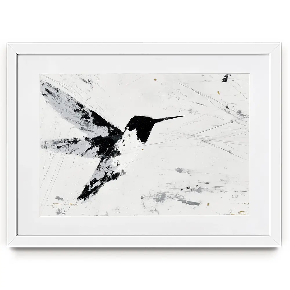 Hummingbird In Flight Framed Art Print Hummingbird In Flight Framed Art Print wall art product Chromatic Storm Studio