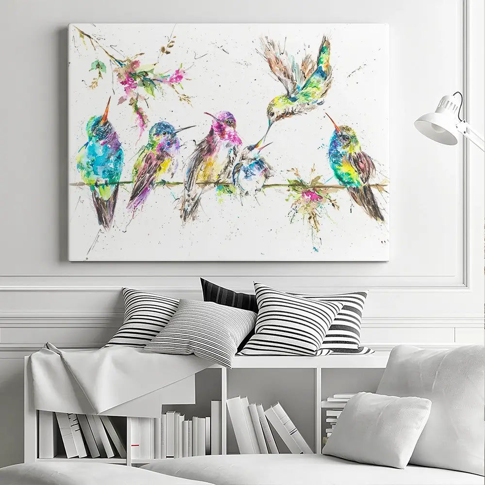 Hummingbirds Canvas Print Hummingbirds Canvas Print wall art product Nicola Jane Rowles