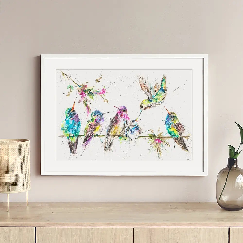 Hummingbirds Framed Art Print Hummingbirds Framed Art Print wall art product Nicola Jane Rowles