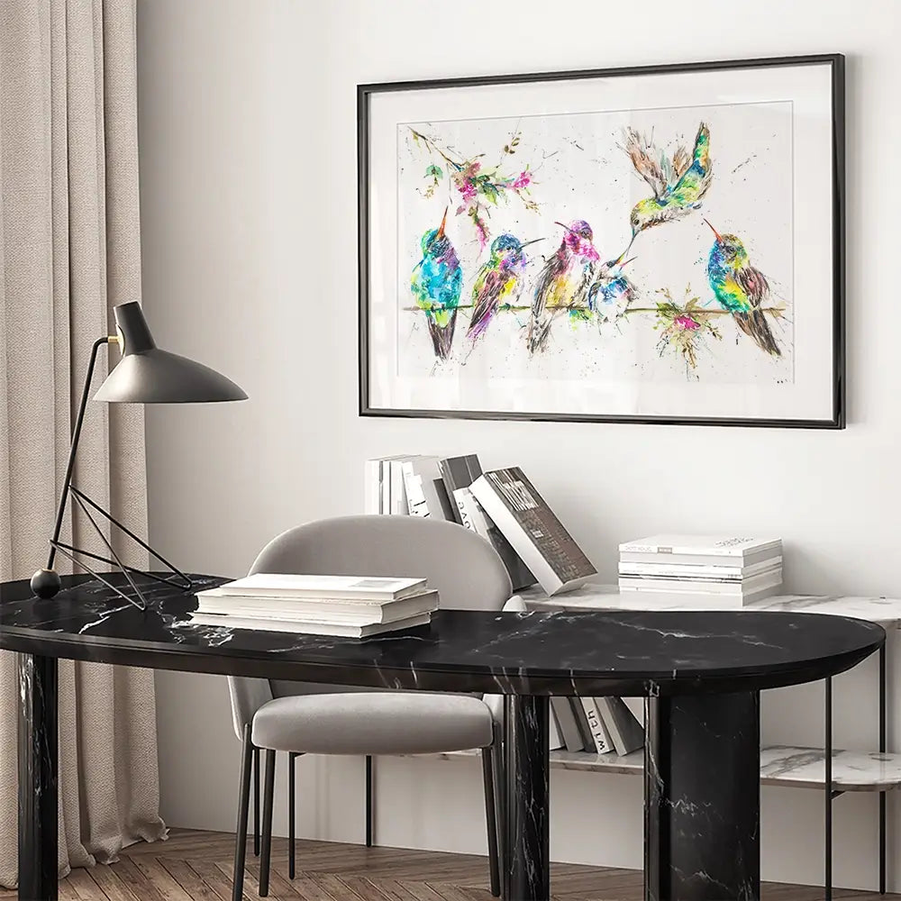 Hummingbirds Framed Art Print Hummingbirds Framed Art Print wall art product Nicola Jane Rowles