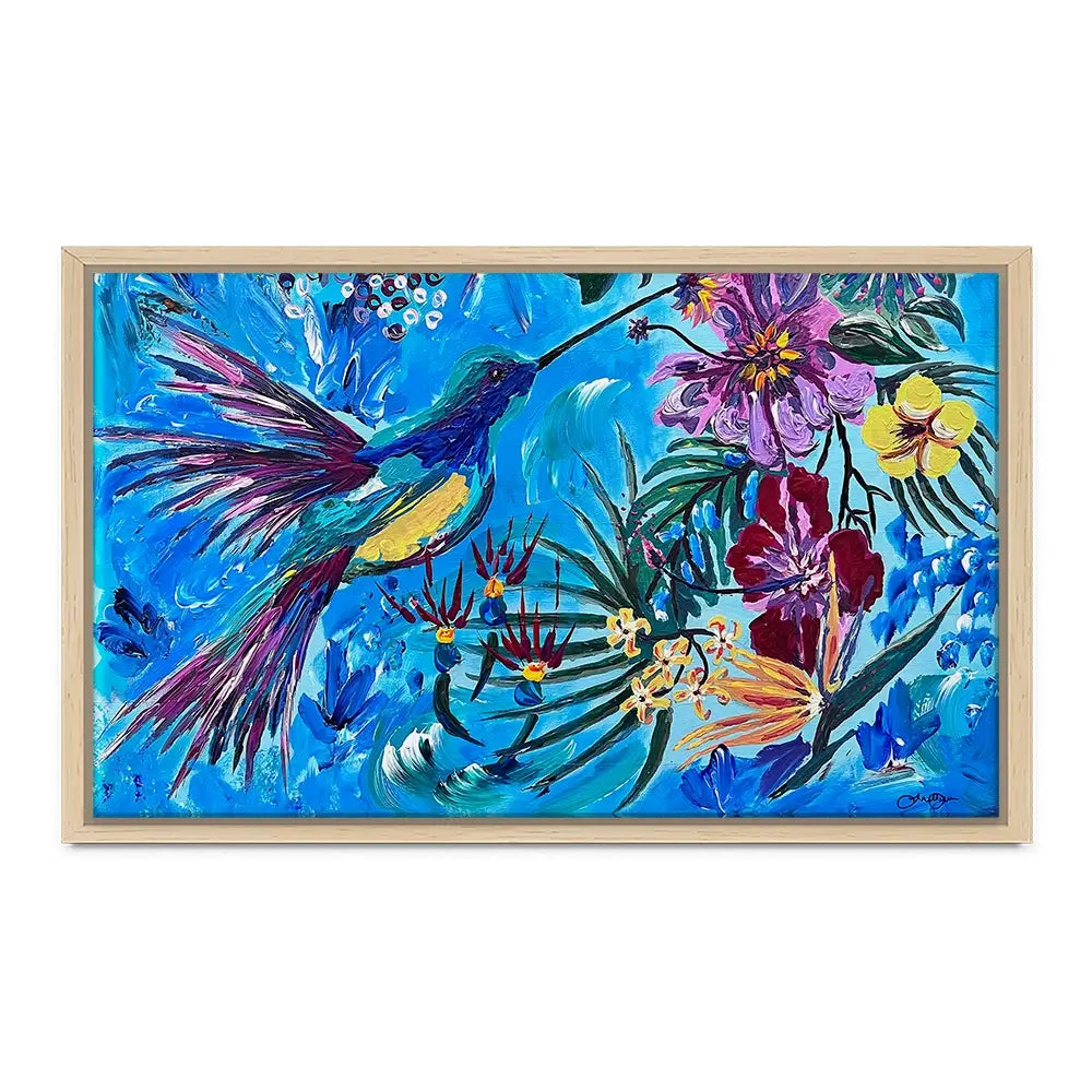 Hummingbirds In Flight Canvas Print Hummingbirds In Flight Canvas Print wall art product Jo Mulligan