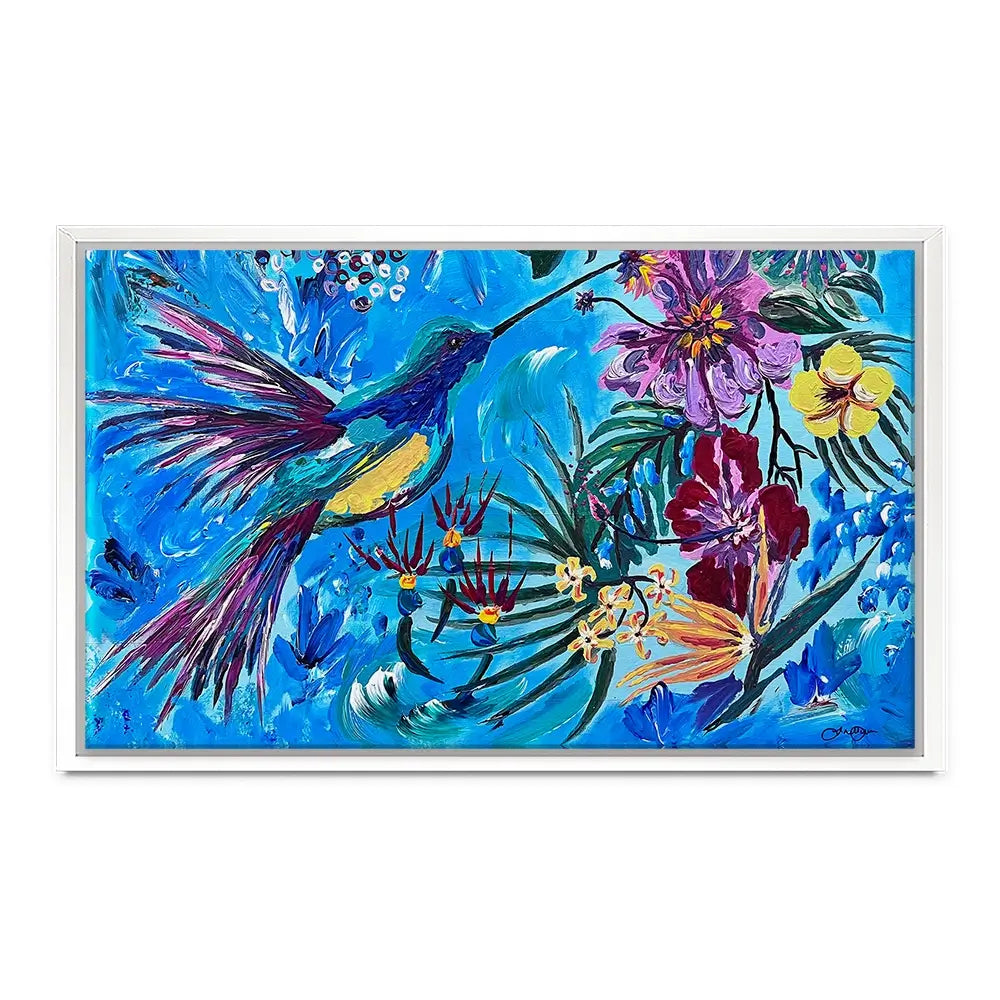 Hummingbirds In Flight Canvas Print Hummingbirds In Flight Canvas Print wall art product Jo Mulligan