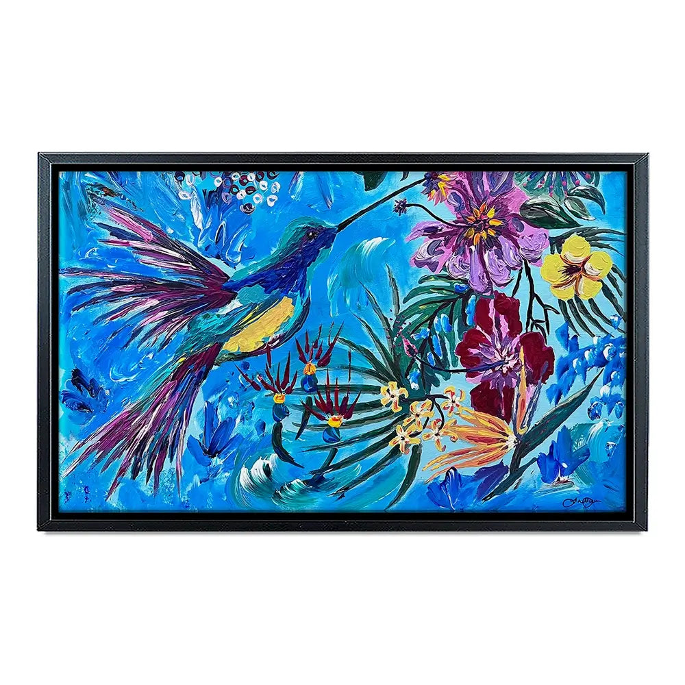 Hummingbirds In Flight Canvas Print Hummingbirds In Flight Canvas Print wall art product Jo Mulligan