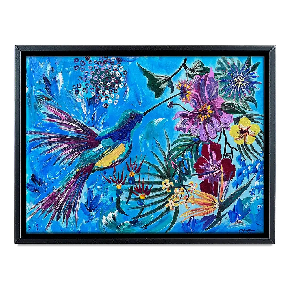Hummingbirds In Flight Canvas Print Hummingbirds In Flight Canvas Print wall art product Jo Mulligan