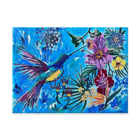 Hummingbirds In Flight Canvas Print Hummingbirds In Flight Canvas Print wall art product Jo Mulligan