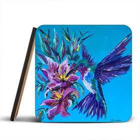Hummingbirds Kiss Coaster Set Hummingbirds Kiss Coaster Set wall art product Jo Mulligan