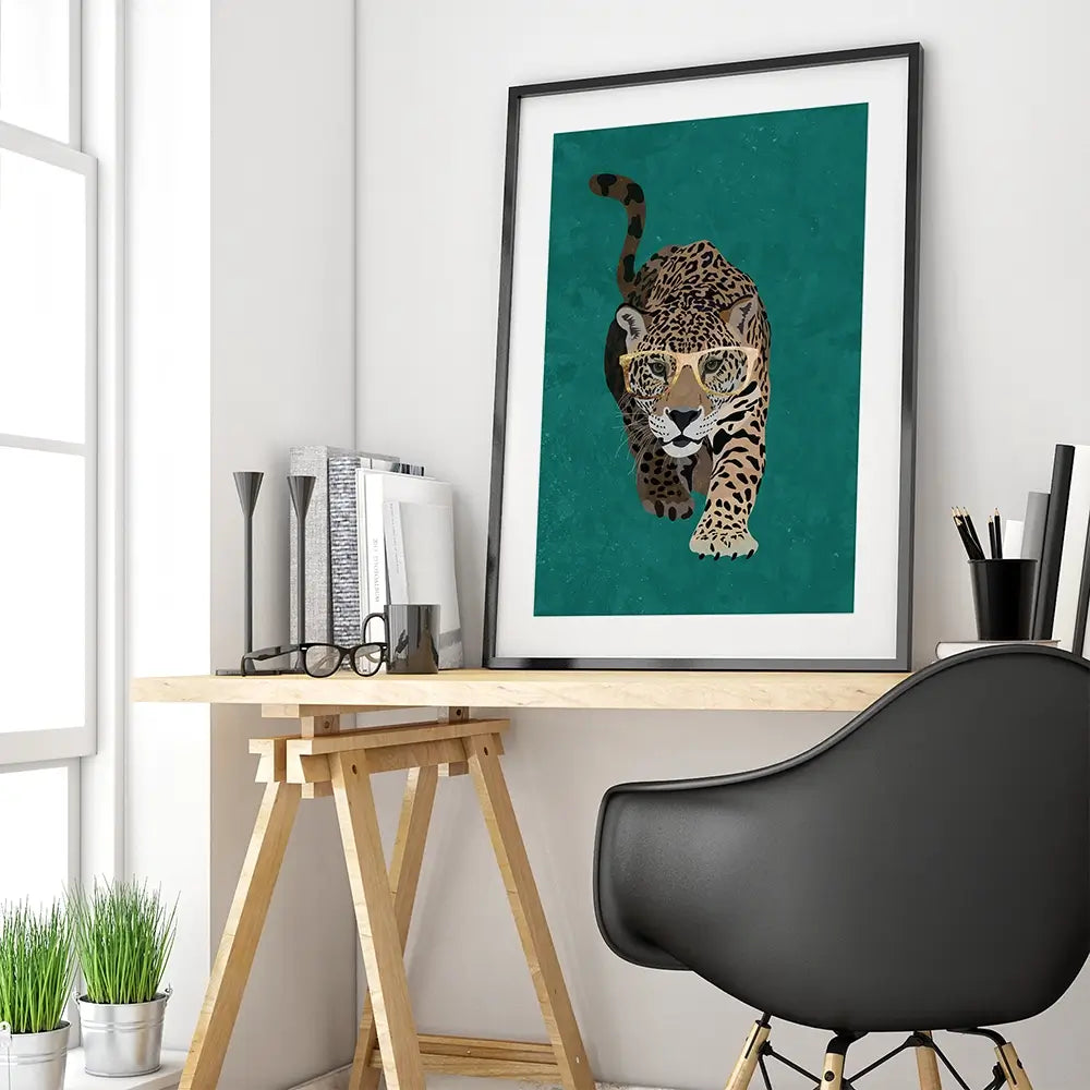 Hunting Leopard Framed Art Print Hunting Leopard Framed Art Print wall art product Sarah Manovski