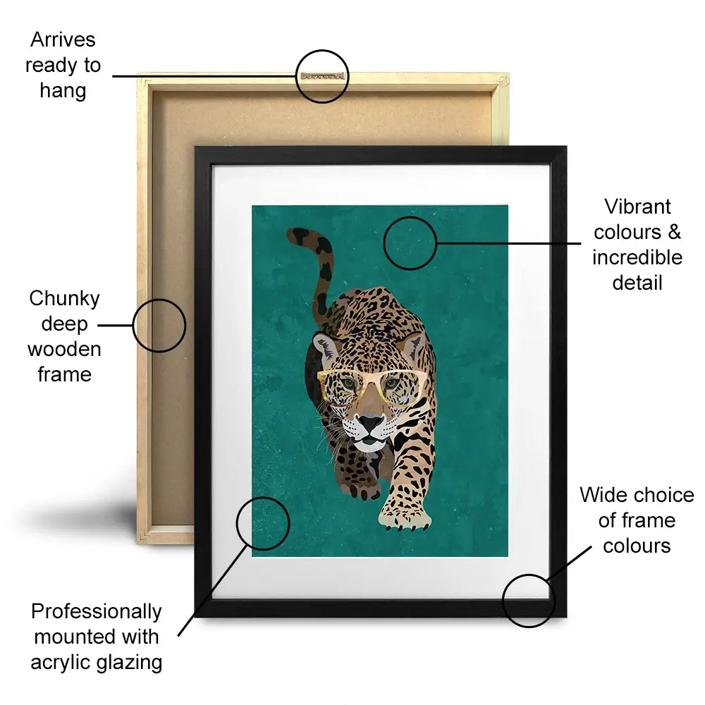 Hunting Leopard Framed Art Print Hunting Leopard Framed Art Print wall art product Sarah Manovski