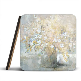 Hushed Gold Bouquet Coaster Set Hushed Gold Bouquet Coaster Set wall art product Carol Robinson