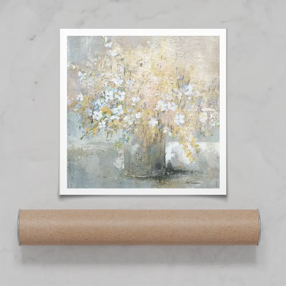 Hushed Gold Bouquet Square Art Print Hushed Gold Bouquet Square Art Print wall art product Carol Robinson