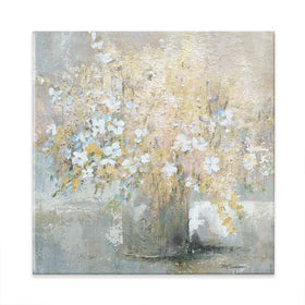 Hushed Gold Bouquet Square Canvas Print Hushed Gold Bouquet Square Canvas Print wall art product Carol Robinson