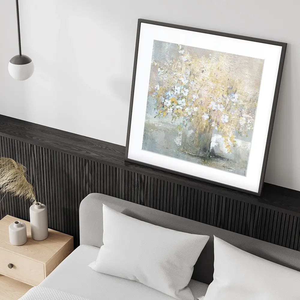 Hushed Gold Bouquet Square Framed Art Print Hushed Gold Bouquet Square Framed Art Print wall art product Carol Robinson