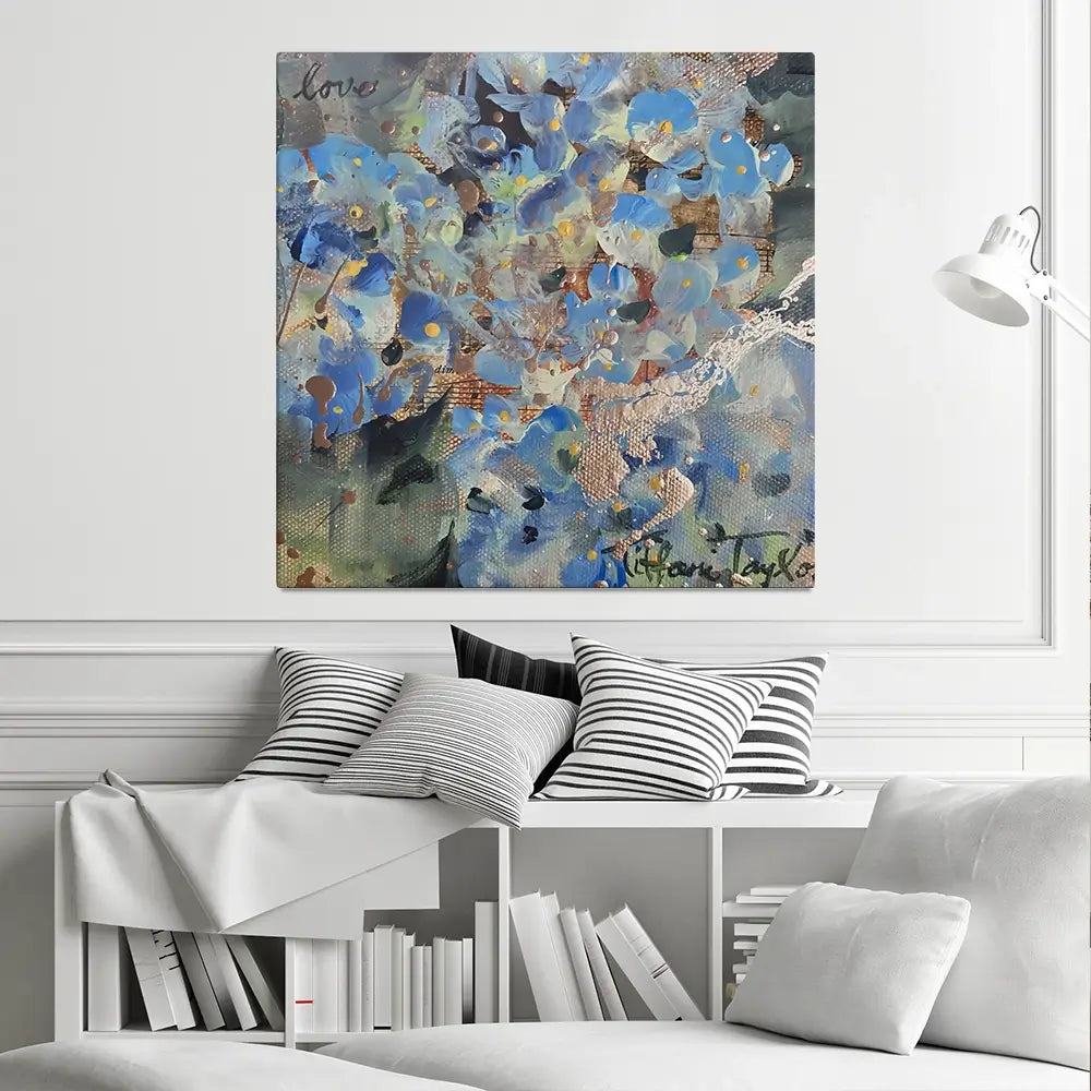 Hydrangeas Love Square Canvas Print Hydrangeas Love Square Canvas Print wall art product Tiffani Taylor - Independent