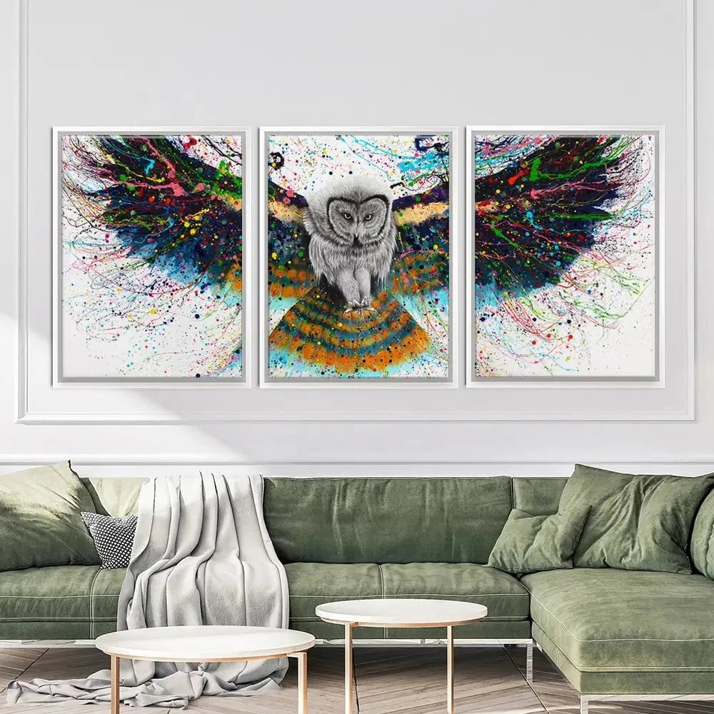 Hypnotic Twilight Owl Trio Canvas Print Hypnotic Twilight Owl Trio Canvas Print wall art product Ashvin Harrison