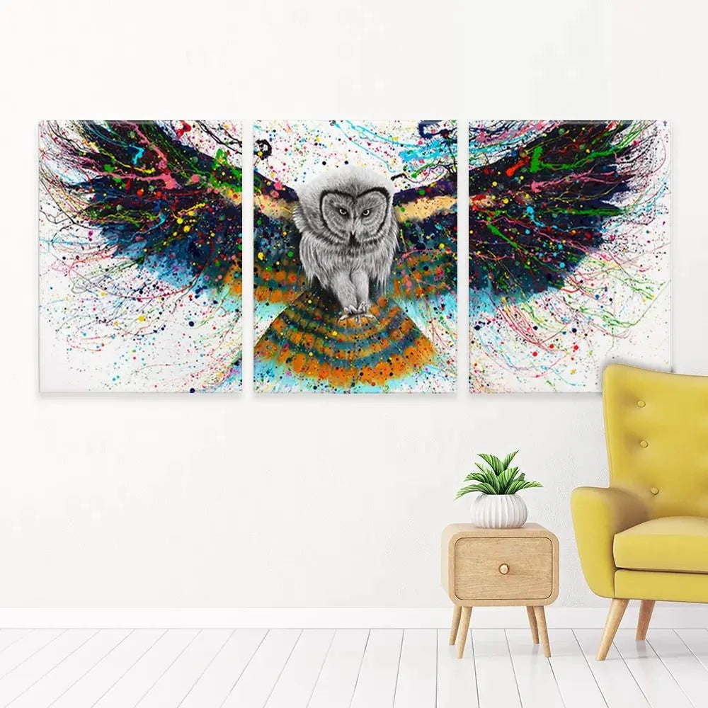 Hypnotic Twilight Owl Trio Canvas Print Hypnotic Twilight Owl Trio Canvas Print wall art product Ashvin Harrison