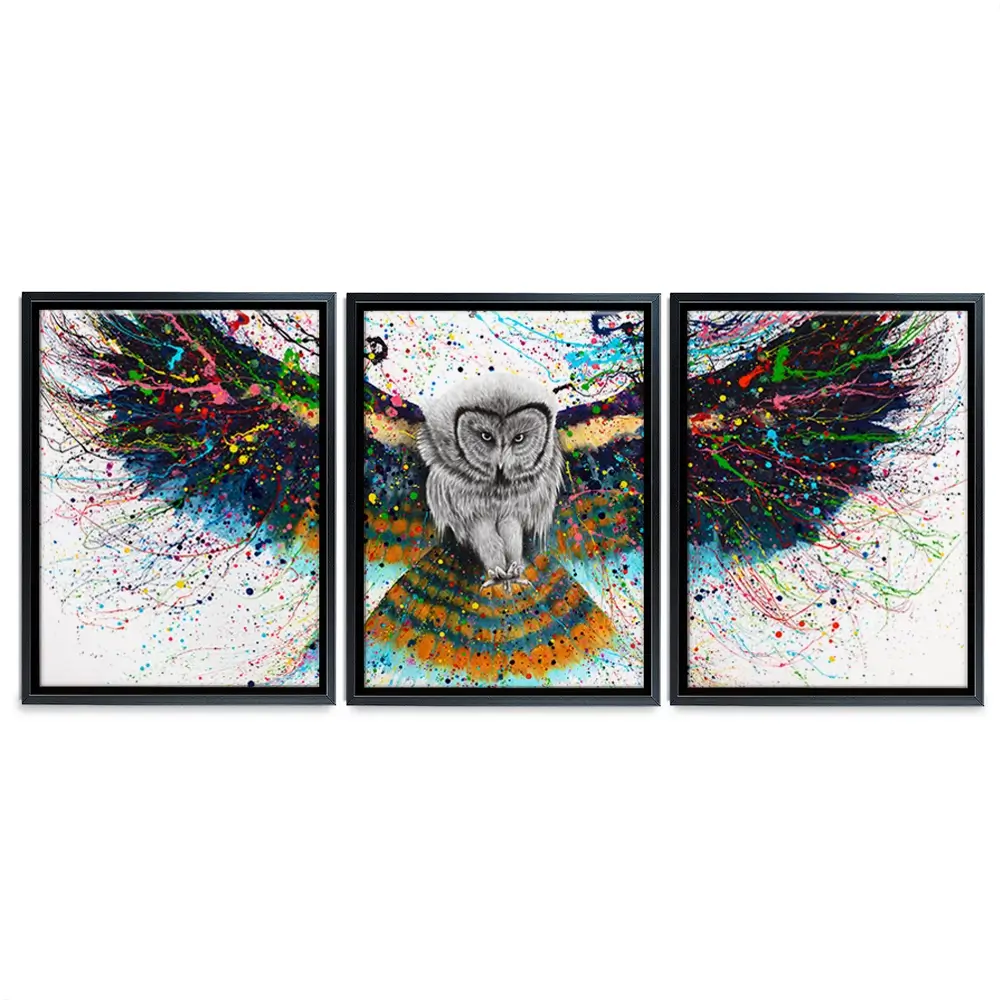 Hypnotic Twilight Owl Trio Canvas Print Hypnotic Twilight Owl Trio Canvas Print wall art product Ashvin Harrison