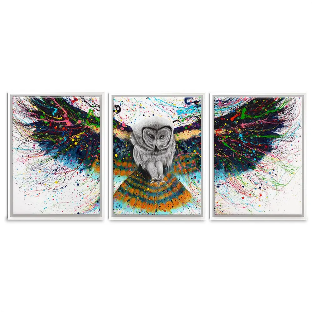 Hypnotic Twilight Owl Trio Canvas Print Hypnotic Twilight Owl Trio Canvas Print wall art product Ashvin Harrison