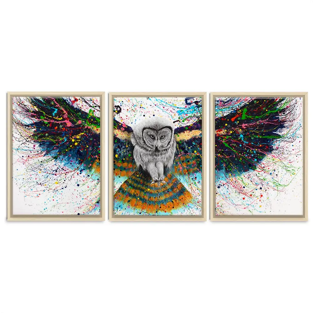 Hypnotic Twilight Owl Trio Canvas Print Hypnotic Twilight Owl Trio Canvas Print wall art product Ashvin Harrison