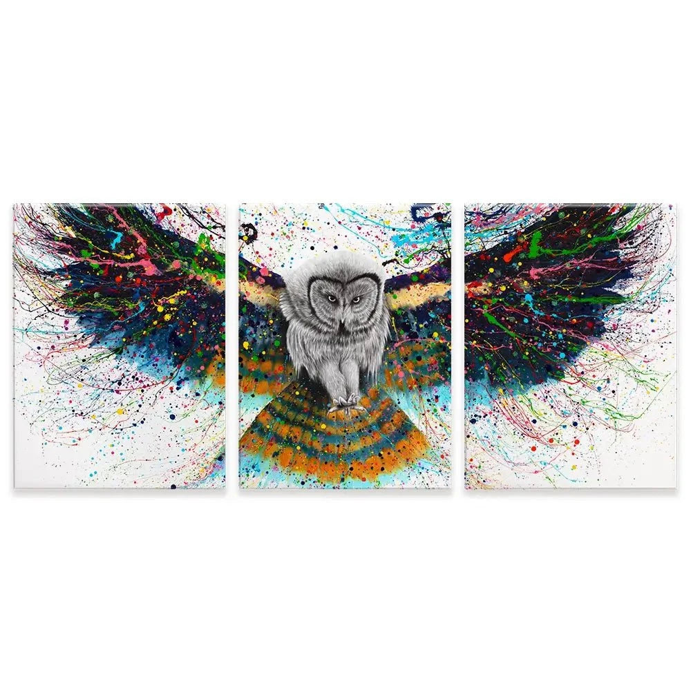 Hypnotic Twilight Owl Trio Canvas Print Hypnotic Twilight Owl Trio Canvas Print wall art product Ashvin Harrison