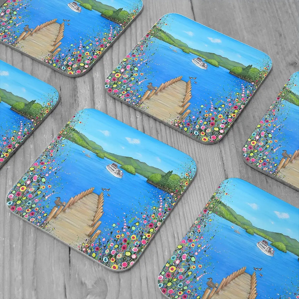 I Lost My Heart At The Lake Coaster Set I Lost My Heart At The Lake Coaster Set wall art product Jo Gough