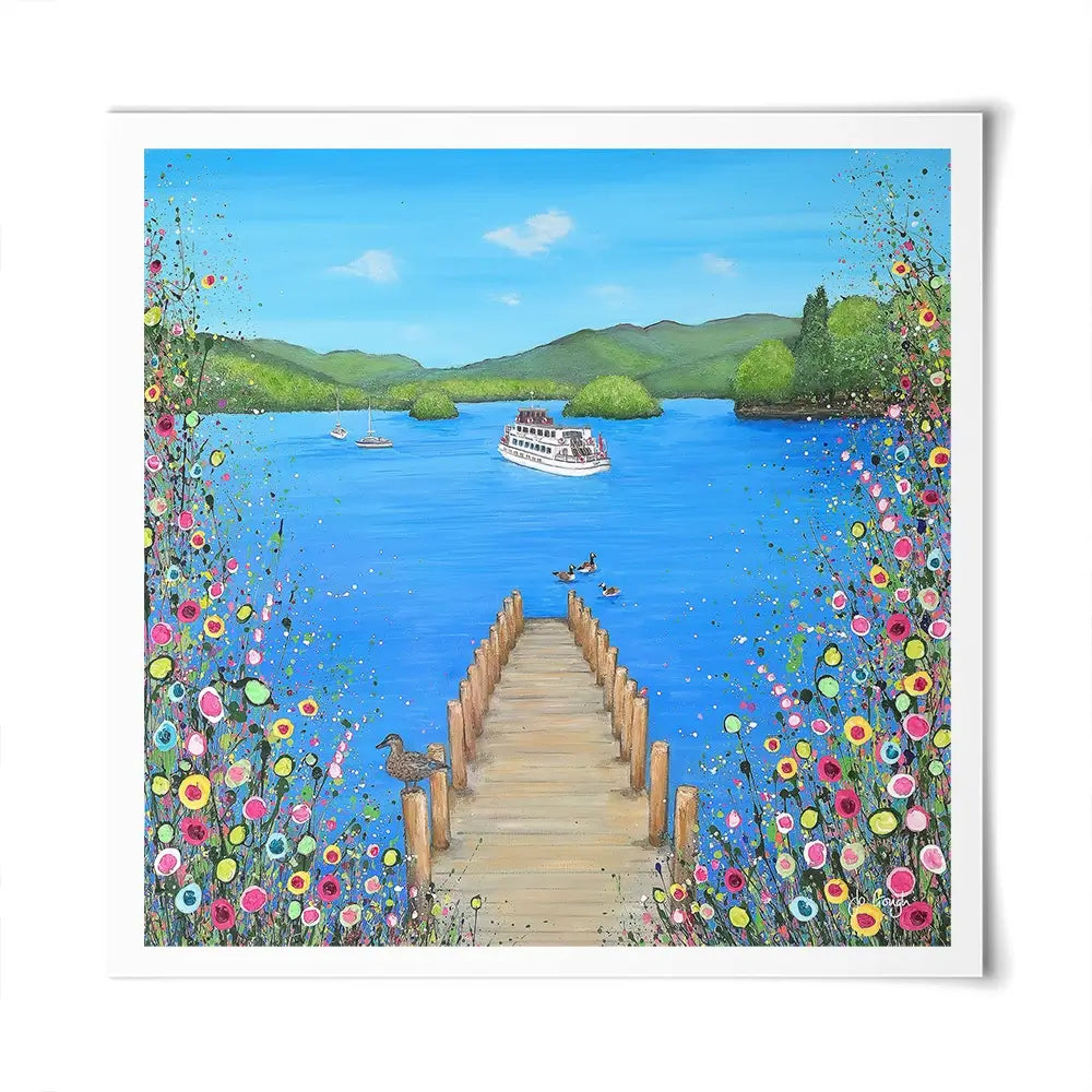 I Lost My Heart At The Lake Square Art Print I Lost My Heart At The Lake Square Art Print wall art product Jo Gough