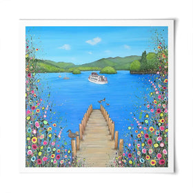 I Lost My Heart At The Lake Square Art Print I Lost My Heart At The Lake Square Art Print wall art product Jo Gough