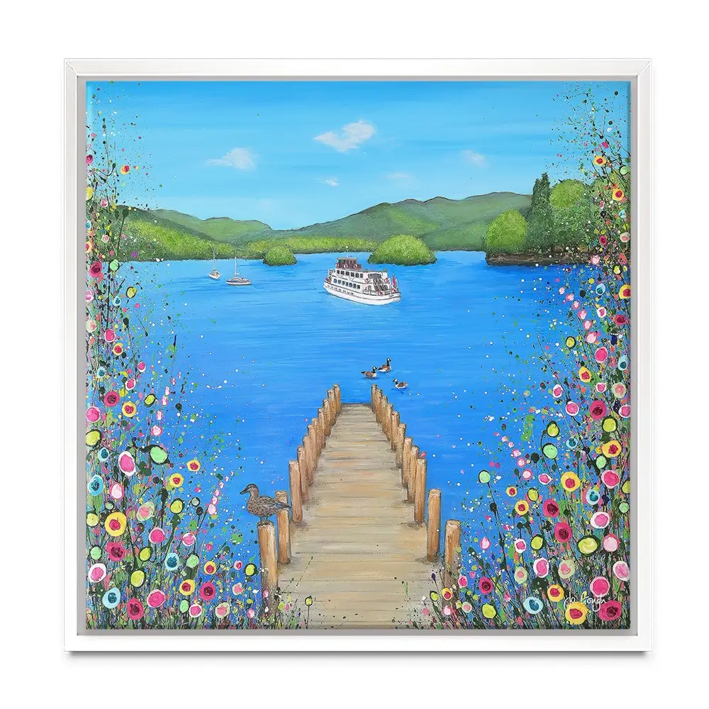 I Lost My Heart At The Lake Square Canvas Print I Lost My Heart At The Lake Square Canvas Print wall art product Jo Gough