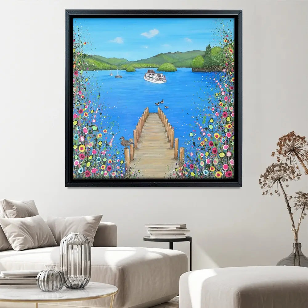 I Lost My Heart At The Lake Square Canvas Print I Lost My Heart At The Lake Square Canvas Print wall art product Jo Gough