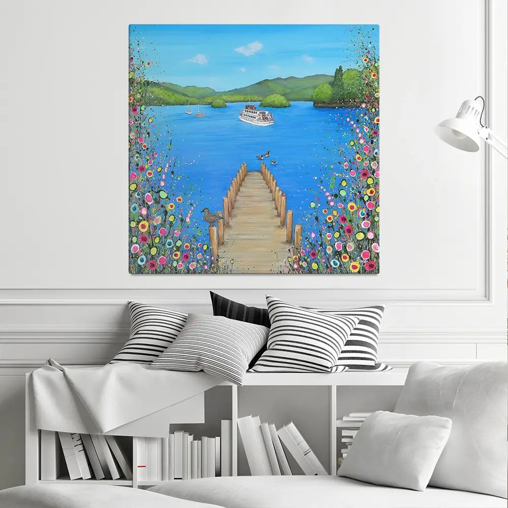I Lost My Heart At The Lake Square Canvas Print I Lost My Heart At The Lake Square Canvas Print wall art product Jo Gough