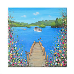 I Lost My Heart At The Lake Square Canvas Print I Lost My Heart At The Lake Square Canvas Print wall art product Jo Gough