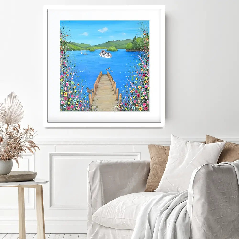 I Lost My Heart At The Lake Square Framed Art Print I Lost My Heart At The Lake Square Framed Art Print wall art product Jo Gough