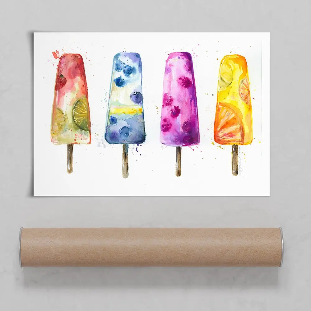 Ice Pops Art Print Ice Pops Art Print wall art product Nicola Jane Rowles