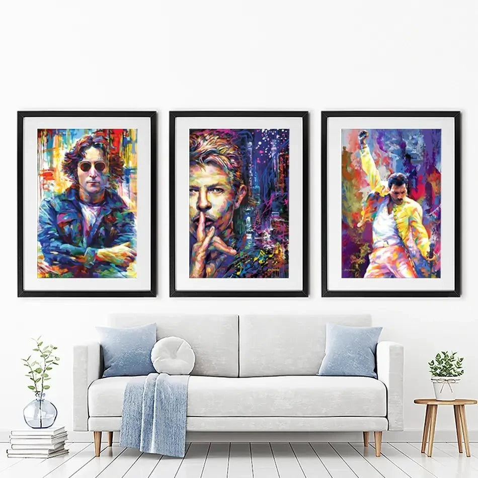 Iconic Men Framed Art Print Trio Iconic Men Framed Art Print Trio wall art product Leon Devenice