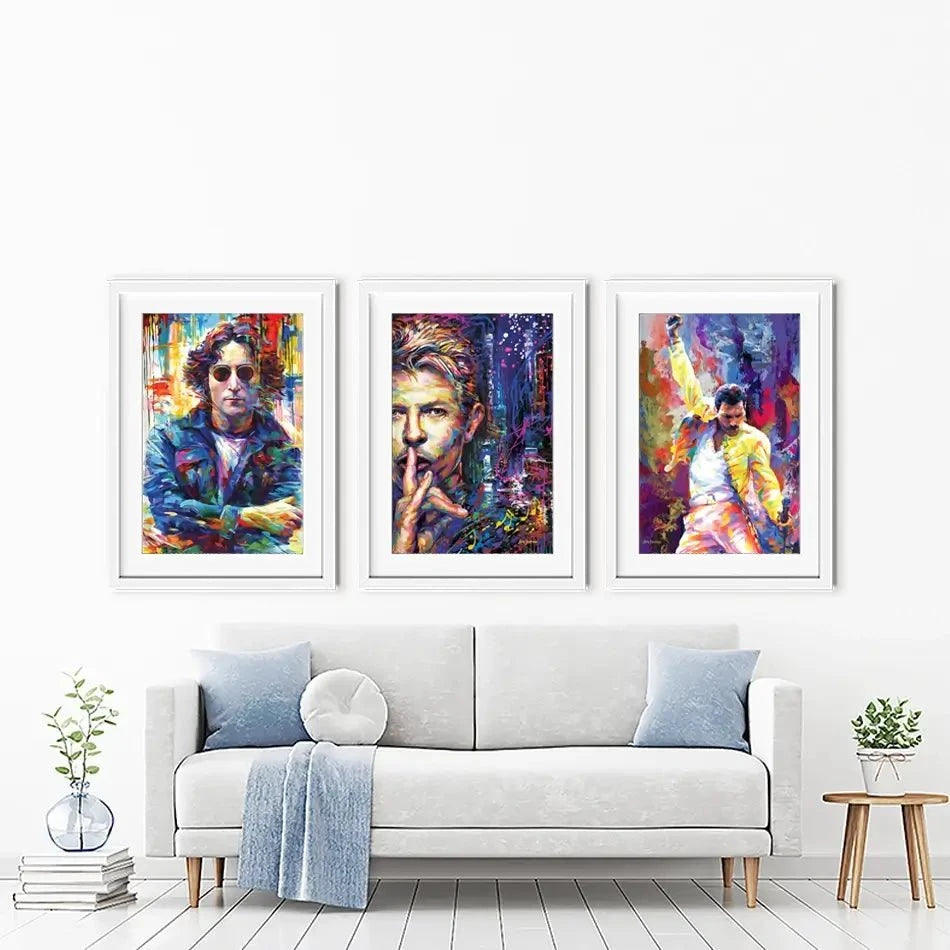 Iconic Men Framed Art Print Trio Iconic Men Framed Art Print Trio wall art product Leon Devenice