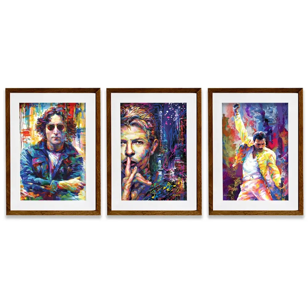 Iconic Men Framed Art Print Trio Iconic Men Framed Art Print Trio wall art product Leon Devenice