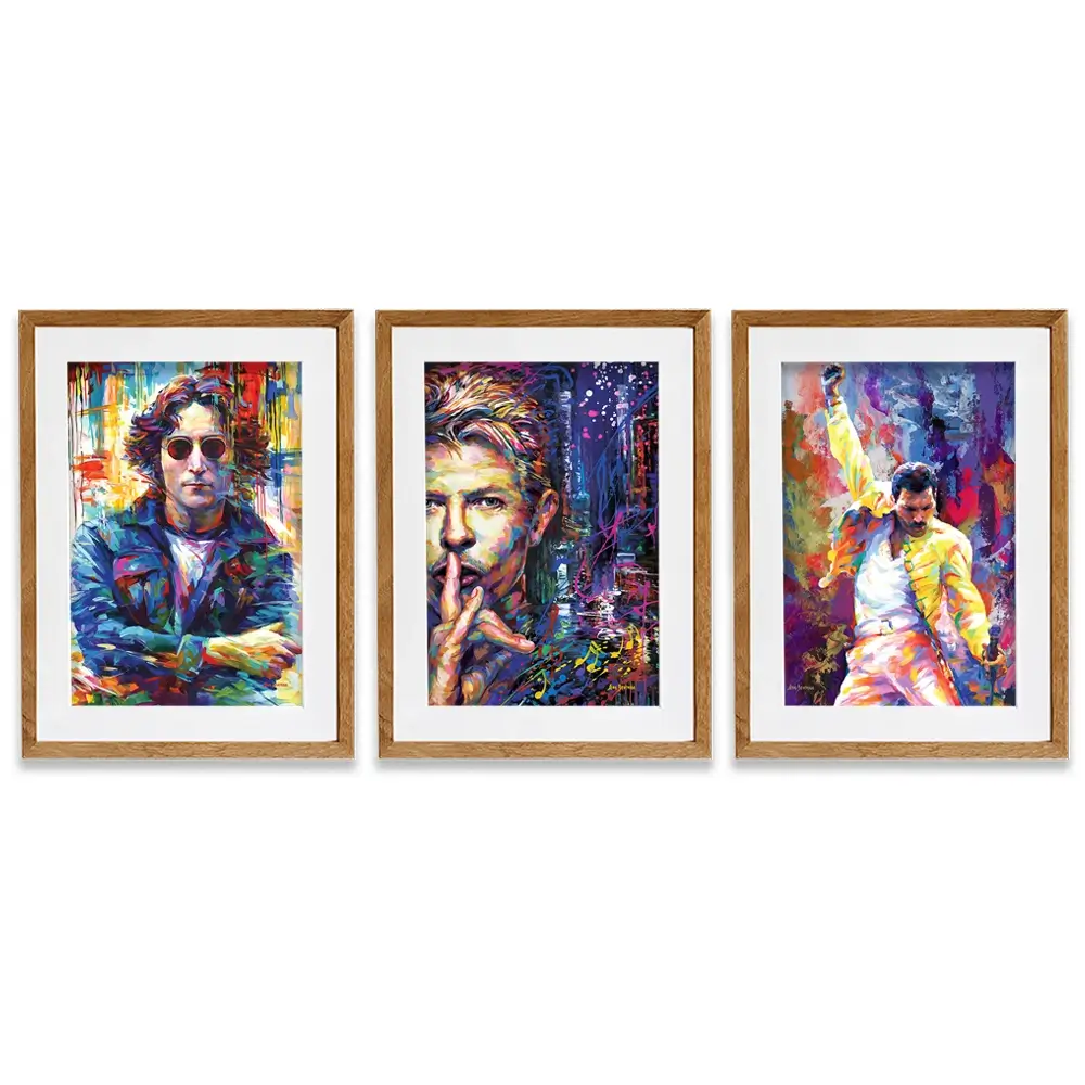 Iconic Men Framed Art Print Trio Iconic Men Framed Art Print Trio wall art product Leon Devenice